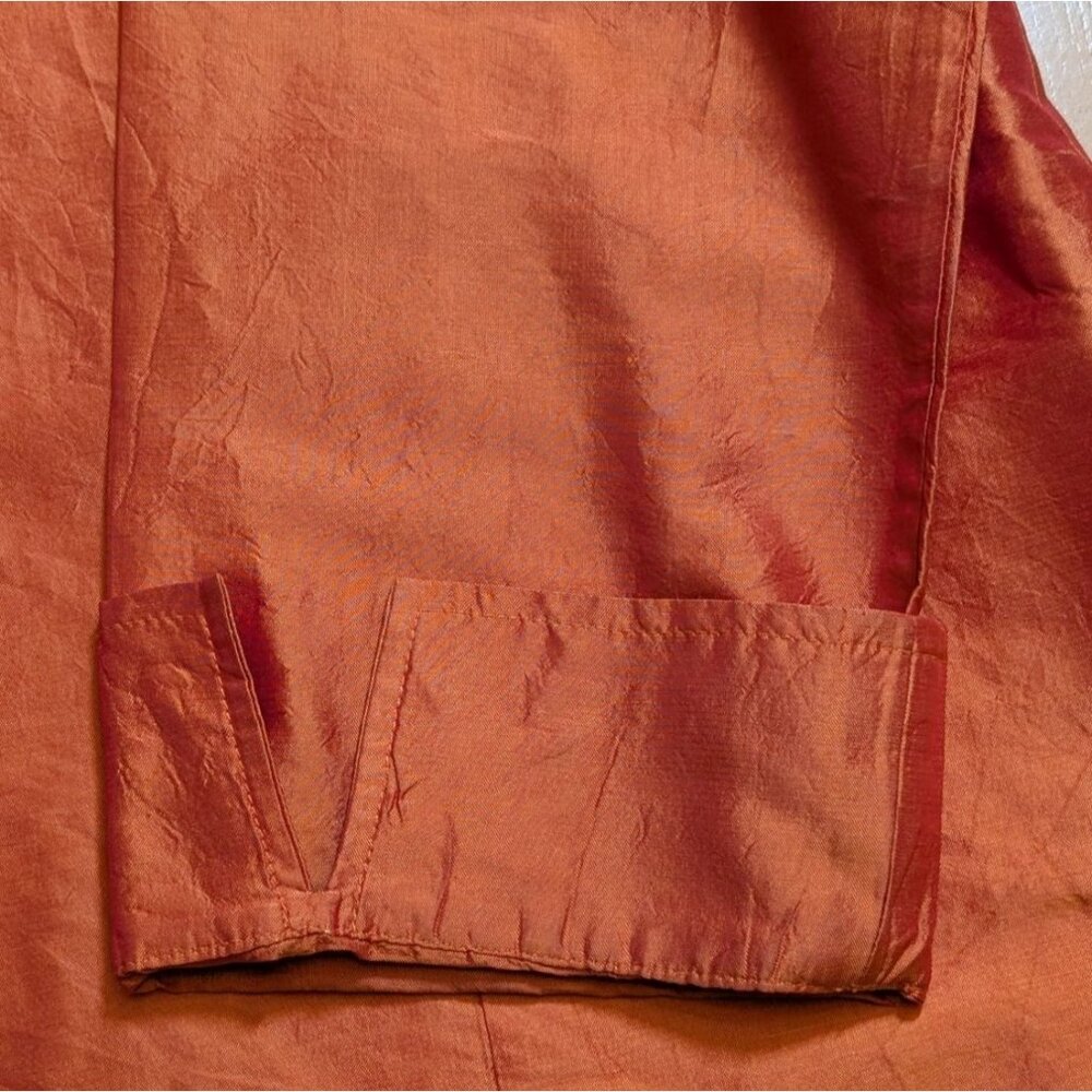 Chicos 100% Silk Top Oversized 3/4 Sleeve Button Up Chicos Size 2 US Size 12 - Picture 6 of 8